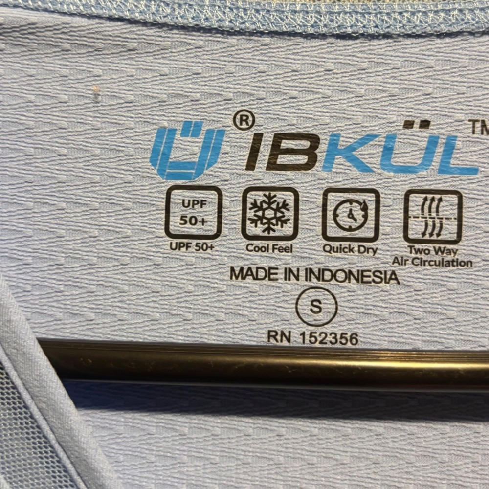 IBKUL Womens Long Sleeve Sun Shirt UPF 50+ Cooling Blue Mesh S - Picture 7 of 7